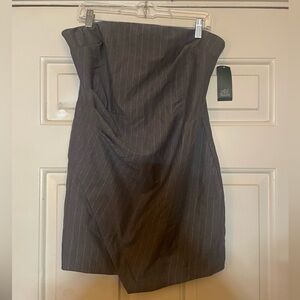 Wild Fable Charcoal Pinstripe Strapless Dress Women’s Lg